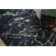 Alfombra de pasillo con refuerzo de goma LOTUS GALACTIC 9523 Mármol negro / oro lavable 120cm