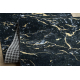 Alfombra de pasillo con refuerzo de goma LOTUS GALACTIC 9523 Mármol negro / oro lavable 120cm