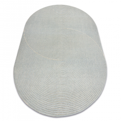 Moquette en laine FLUX ovale 461.67.AE500 OSTA - Géométrique, structurelle, loft bleu / crème