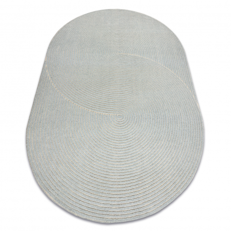 FLUX Oval 461.67.AE500 Wollteppich OSTA - Geometrisch, Strukturell, Loft blau / creme