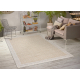 Teppich ORIGI 3739 creme / beige - Rahmen, Fischgrät flachgewebte SISAL schnur