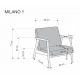 Armchair MILANO blue