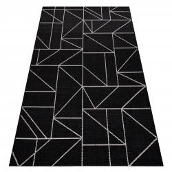 Covor sisal Floorlux 20605 negru si argint Triunghiuri, Geometric - SECUNDAR-COTATI PRODUSUL