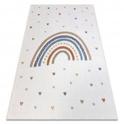 Tapis BONO 724 ARC-EN-CIEL, COEUR crème / gris clair - PRODUIT DE DEUXIÈME QUALITÉ