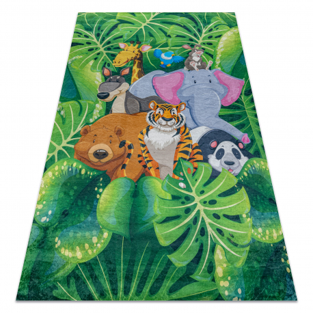 BAMBINO 2651 Tapete Animais, Selva para crianças antiderrapante - verde / castanho