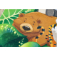 BAMBINO 2651 mycí kobereček Zvířata, jungle pro děti protiskluz - zelená / hnědá