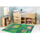 Tappeto lavabile BAMBINO 2660 Città, strade per bambini antiscivolo - verde / grigio