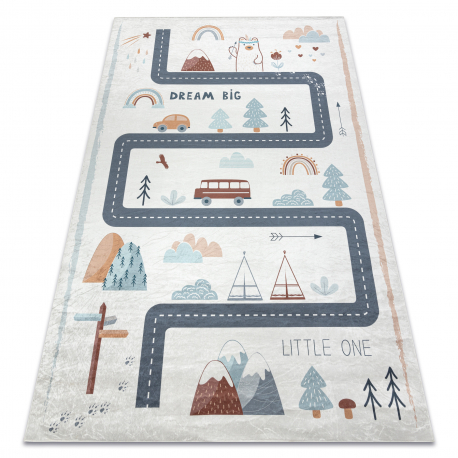 BAMBINO 46980 Waschteppich Wald, Straßen für Kinder Anti-Rutsch - weiß / grün