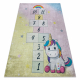 BAMBINO 54060 Waschteppich Einhorn, Zahlen für Kinder Anti-Rutsch - rosa / gelb