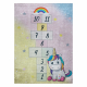 BAMBINO 54060 Waschteppich Einhorn, Zahlen für Kinder Anti-Rutsch - rosa / gelb