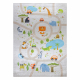 BAMBINO 50230 tæppe skal vaskes Zoologisk have, gader for børn skridsikker - beige / grøn