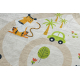 BAMBINO 50230 plovimo kilimas Zoologijos sodas, gatvės vaikams neslystantis - smėlio spalvos / žalias