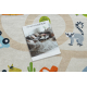Tapis lavable BAMBINO 50230 Zoo, rues pour les enfants antidérapant - beige / vert