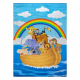 BAMBINO 2685 Waschteppich Tiere, Boot für Kinder Anti-Rutsch - blau / braun 