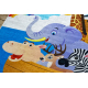 BAMBINO 2685 washing carpet Animals, Boat for children anti-slip - blue / brown 