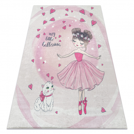 BAMBINO 2161Waschteppich Ballerina, Kätzchen für Kinder Anti-Rutsch - rosa