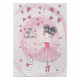 BAMBINO 2161Waschteppich Ballerina, Kätzchen für Kinder Anti-Rutsch - rosa