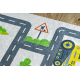 Tappeto lavabile BAMBINO 2338 Escavatore, strade per bambini antiscivolo - bianca / verde