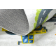 BAMBINO 2338 covor lavabil Excavator, străzi pentru copii anti-alunecare - alb / verde