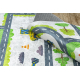 BAMBINO 2338 covor lavabil Excavator, străzi pentru copii anti-alunecare - alb / verde
