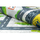 BAMBINO 2338 washing carpet Excavator, streets for children anti-slip - white / green