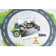 Tappeto lavabile BAMBINO 2338 Escavatore, strade per bambini antiscivolo - bianca / verde