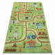 Alfombra lavable BAMBINO 50200 Aldea, calles para niños antideslizante - verde / marrón