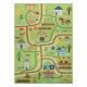 Alfombra lavable BAMBINO 50200 Aldea, calles para niños antideslizante - verde / marrón
