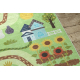 Alfombra lavable BAMBINO 50200 Aldea, calles para niños antideslizante - verde / marrón