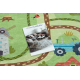 Alfombra lavable BAMBINO 50200 Aldea, calles para niños antideslizante - verde / marrón