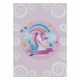 BAMBINO 2533 Waschteppich Einhorn, Regenbogen für Kinder Anti-Rutsch - rosa