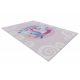 BAMBINO 2533 Waschteppich Einhorn, Regenbogen für Kinder Anti-Rutsch - rosa