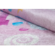 BAMBINO 2533 Waschteppich Einhorn, Regenbogen für Kinder Anti-Rutsch - rosa