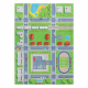 BAMBINO 2624 washing carpet City, streets for children anti-slip - green / grey 