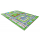 BAMBINO 2624 washing carpet City, streets for children anti-slip - green / grey 