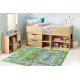 BAMBINO 2624 Waschteppich Stadt, Straßen für Kinder Anti-Rutsch - grün / grau 