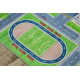 BAMBINO 2624 washing carpet City, streets for children anti-slip - green / grey 