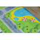 BAMBINO 2624 Waschteppich Stadt, Straßen für Kinder Anti-Rutsch - grün / grau 