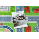 BAMBINO 2624 washing carpet City, streets for children anti-slip - green / grey 