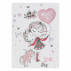 Tapis lavable BAMBINO 2644 Petite fille, licorne pour les enfants antidérapant - blanc / rose