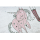 Tapis lavable BAMBINO 2644 Petite fille, licorne pour les enfants antidérapant - blanc / rose