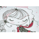 Tapis lavable BAMBINO 2644 Petite fille, licorne pour les enfants antidérapant - blanc / rose
