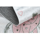BAMBINO 2644 Waschteppich Mädchen, Einhorn für Kinder Anti-Rutsch - weiß / rosa