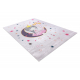 BAMBINO 48060 Waschteppich Prinzessin, Sterne für Kinder Anti-Rutsch - rosa
