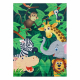 BAMBINO 2705 washing carpet Animals, Africa for children anti-slip - green / brown 