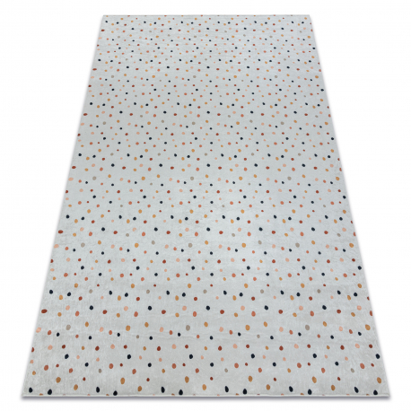 BAMBINO 47890 washing carpet Dots for children anti-slip - white / brown