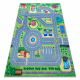 BAMBINO 9028 Waschteppich Stadt, Straßen für Kinder Anti-Rutsch - grün / grau 