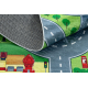 BAMBINO 9028 Waschteppich Stadt, Straßen für Kinder Anti-Rutsch - grün / grau 