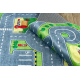 BAMBINO 9028 Waschteppich Stadt, Straßen für Kinder Anti-Rutsch - grün / grau 