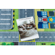 BAMBINO 9028 washing carpet City, streets for children anti-slip - green / grey 